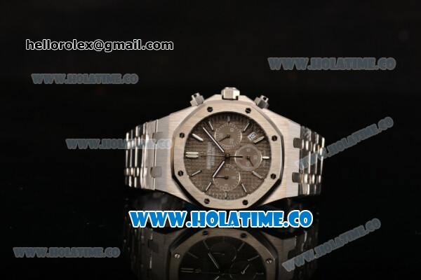 Audemars Piguet Royal Oak 41MM Chrono Miyota Quartz Full Steel with Grey Dial and White Stick Markers - Click Image to Close